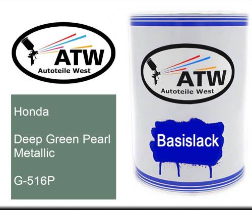 Honda, Deep Green Pearl Metallic, G-516P: 500ml Lackdose, von ATW Autoteile West.